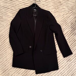 ZARA Black Oversized Single-Breasted Blazer